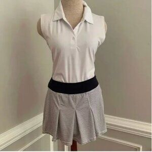 Kyodan Ladies Pleated Striped Tennis Skort Blue and White Size Small